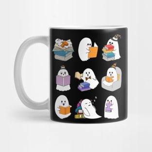 Ghost Reading Teacher Halloween Librarian Book Mug